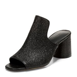 NWOT Vince Tanay Mules in Black Crinkle Size 7.5